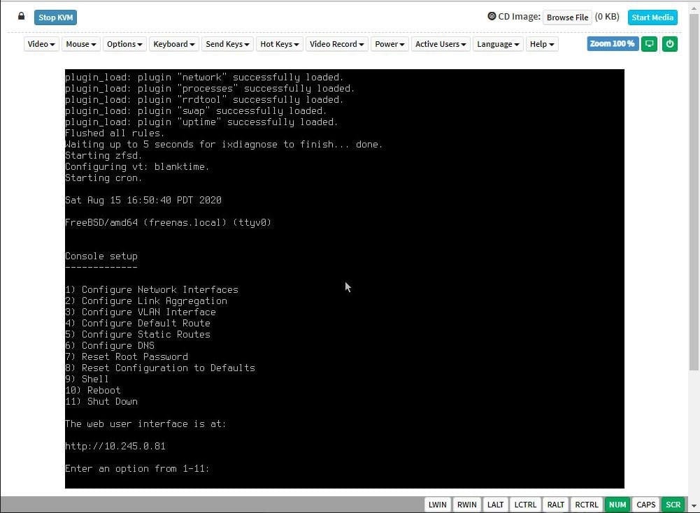 Intelligent Platform Management Interface (IPMI) console