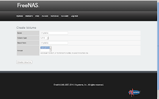 FreeNAS webgui creating volume wizard